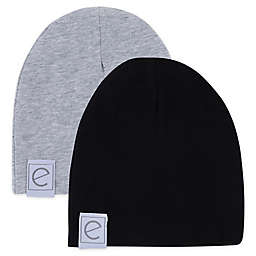 Ely's & Co.® Size 0-3M 2-Pack Beanies in Grey/Black