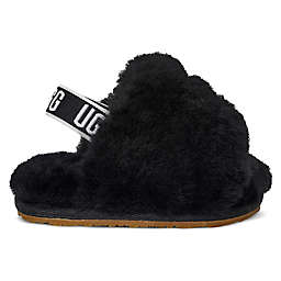UGG® Size 6-12M Fluff Strap Sandal in Black