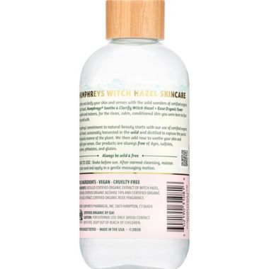 Humphreys&reg; Soothe &amp; Claify 8 fl. oz. Rose Witch Hazel Organic Toner. View a larger version of this product image.