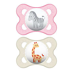 MAM Animals 0-6M 2-Pack Pacifiers in Purple/Grey