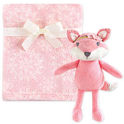 Hudson Baby® Plush Blanket and Miss Fox Toy Gift Set in Pink/White