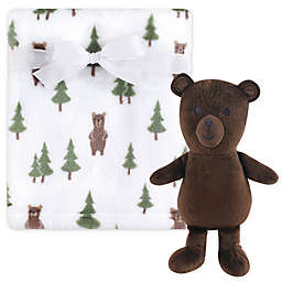 Hudson Baby® Plush Blanket and Forest Bear Toy Gift Set in Brown/Ivory