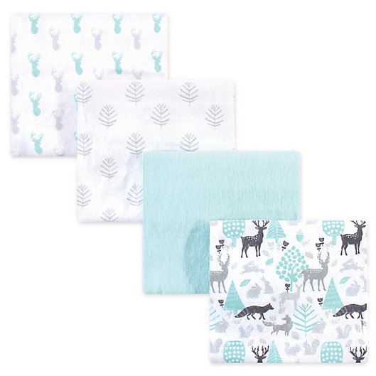 Alternate image 1 for Hudson Baby® 4-Pack Flannel Recieving Blankets