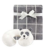Hudson Baby&reg; Panda Neck Pillow and Blanket Set in Grey/White