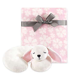 Hudson Baby® Modern Bunny Neck Pillow and Blanket Set in Cream/Pink