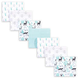 Hudson Baby® 7-Pack Woodland Flannel Receiving Blankets in Teal