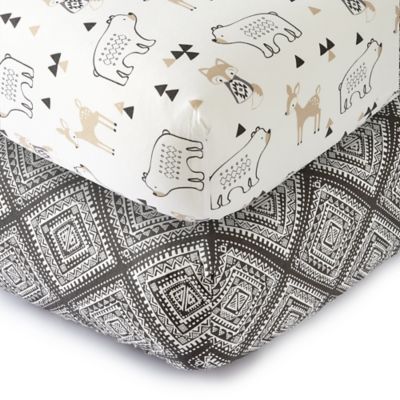 levtex baby bailey charcoal and white woodland themed