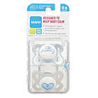 Alternate image 1 for MAM Love & Affection Age 0-6 Months I Love Mommy Pacifier in Blue (2-Pack)