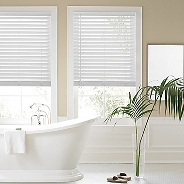 Real Simple&reg; Faux Wood 60-Inch Cordless Shade in White. View a larger version of this product image.