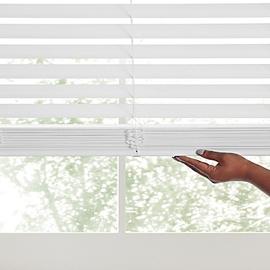 Real Simple&reg; Faux Wood 20.5-Inch x 60-Inch Cordless Shade in White. View a larger version of this product image.