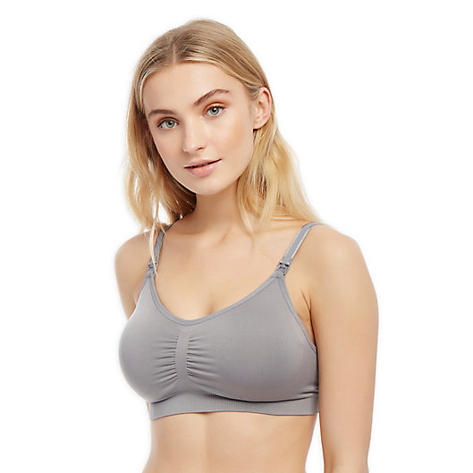 Alternate image 1 for Motherhood Maternity® X-Large Full Busted Seamless Maternity and Nursing Bra in Grey