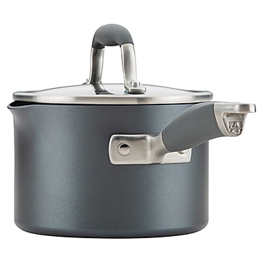 Anolon&reg; Advanced Home Nonstick 2 qt. Hard-Anodized Aluminum Straining Saucepan in Moonstone. View a larger version of this product image.