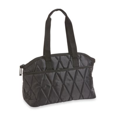 black quilted lunch bag