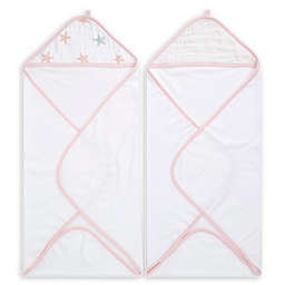 aden + anais™ essentials 2-Pack Doll Hooded Towels in Pink