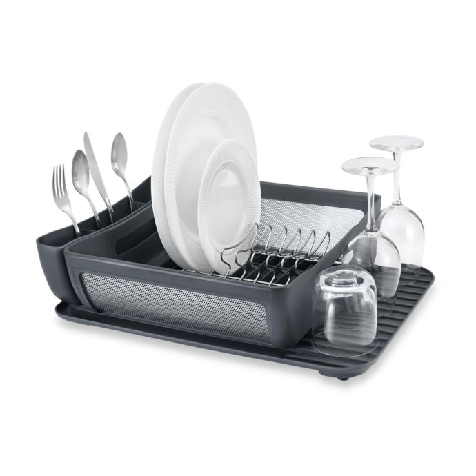 dish rack in sink or on counter