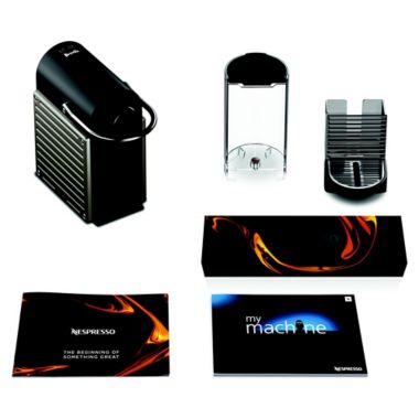 Nespresso&reg; Pixie Espresso Machine by Breville&reg; with Aeroccino Milk Frother in Electric Titan. View a larger version of this product image.