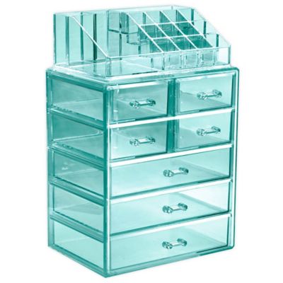 Sorbus 2-Piece 7-Drawer Vanity Organizer in Teal