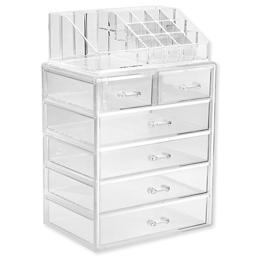 Alternate image 1 for Sorbus 2-Piece 6-Drawer Vanity Organizer in Clear