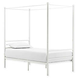 EveryRoom Kate Twin Metal Canopy Bed in White
