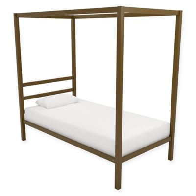 EveryRoom Cara Twin Metal Canopy Bed in Gold