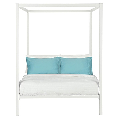 EveryRoom Cara Full Metal Canopy Bed in White. View a larger version of this product image.