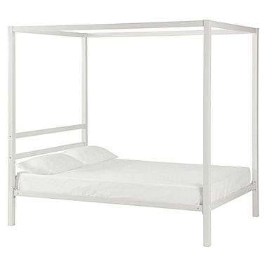 EveryRoom Cara Full Metal Canopy Bed in White. View a larger version of this product image.
