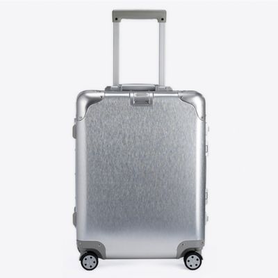 silver aluminum suitcase