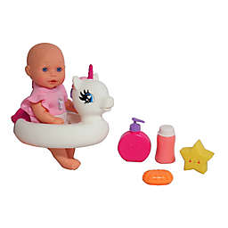 Gi-Go Bath Time 6-Piece Doll Play Set with Unicorn Floatie