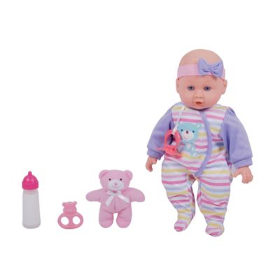 Gi-Go Toy Dream Collection Maggie 4-Piece Baby Girl Doll Set with Teddy Bear Plush