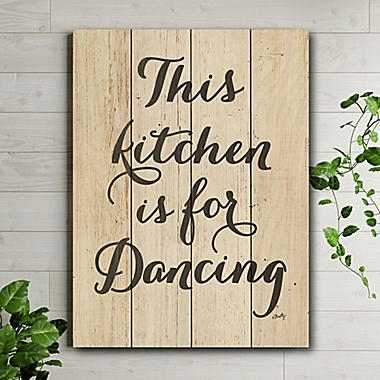Courtside Market&reg; &quot;This Kitchen is for Dancing&quot; 12-Inch x 16-Inch Wood Pallet Wall Art. View a larger version of this product image.