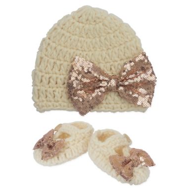 So'Dorable 2-Piece Beanie and Bootie Set in Ivory. View a larger version of this product image.