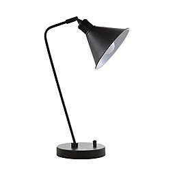 Safavieh Vance Task Table Lamp in Black with Metal Dome Lamp Shade
