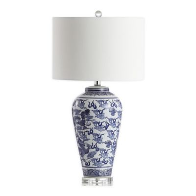 blue white lamp shade