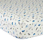 Alternate image 0 for Gerber&reg; Dinosaur Cotton Fitted Crib Sheet in Ivory/Blue