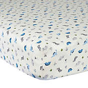 Gerber&reg; Dinosaur Cotton Fitted Crib Sheet in Ivory/Blue