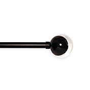 Cyrus Adjustable Single Drapery Rod in Black with Round Finials
