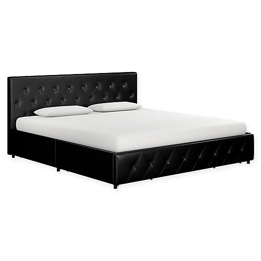 Everyroom Dana Upholstered King, Black Upholstered Bed Frame With Storage
