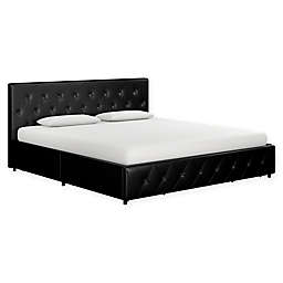 EveryRoom Dana Upholstered King Platform Bed with Storage