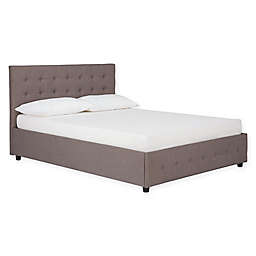 EveryRoom Sydney Full Linen Upholstered Bed Frame with Storage in Grey