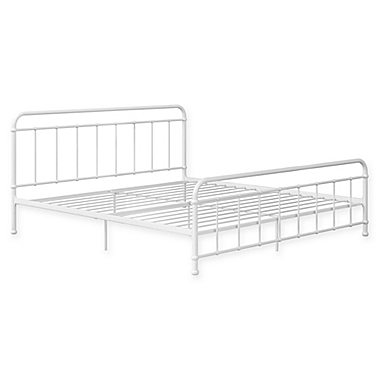 EveryRoom Belmont King Metal Bed Frame in White. View a larger version of this product image.