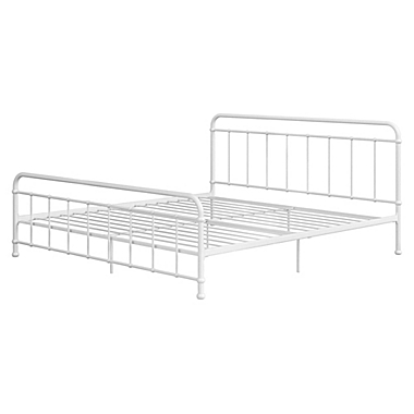 EveryRoom Belmont King Metal Bed Frame in White. View a larger version of this product image.