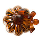 Alternate image 1 for 4-Inch Striped Glass Pumpkin in Brown