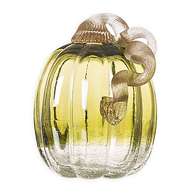 5-Inch Crackle Glass Pumpkin in Green. View a larger version of this product image.