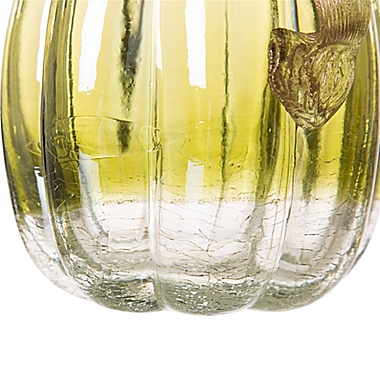 5-Inch Crackle Glass Pumpkin in Green. View a larger version of this product image.