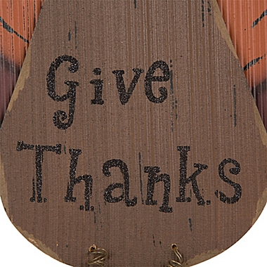 Glitzhome 20-Inch &quot;Give Thanks&quot; Wooden Turkey Wall D&eacute;cor. View a larger version of this product image.