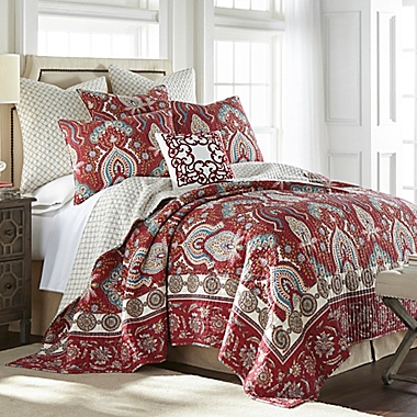 Levtex Home Biarritz 4-Piece Reversible Full/Queen Quilt Set in Red/Ivory. View a larger version of this product image.