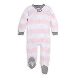 Burt's Bees Baby® Size 0-3M Rugby Stripe Organic Cotton Footed Pajama in Pink