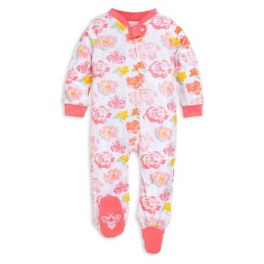 Burt's Bees Baby&reg; Size 3-6M Rosy Spring Organic Cotton Footie in Pink. View a larger version of this product image.