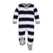 Burt's Bees Baby&reg; Rugby Peace Stripe Footie in Blue