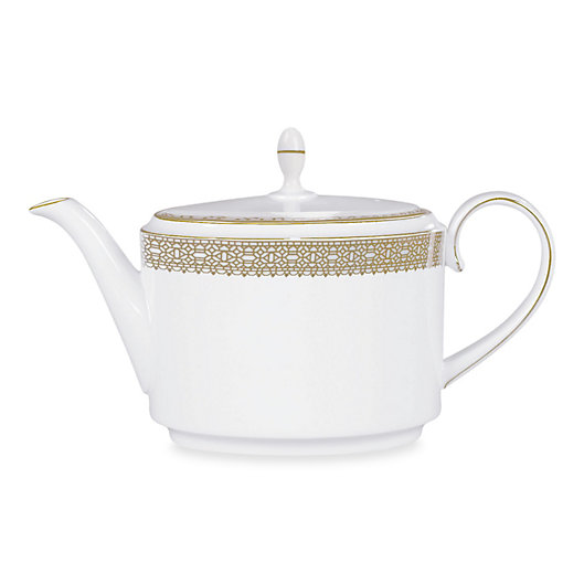 Alternate image 1 for Vera Wang Wedgwood® Lace Gold Teapot
